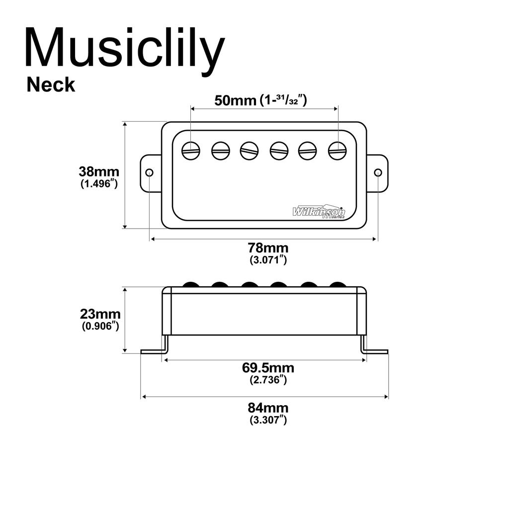 Wilkinson WOCHB Ceramic PAF Humbucker Pickup PU Neck for Les Paul SG Electric Chrome Guitar,