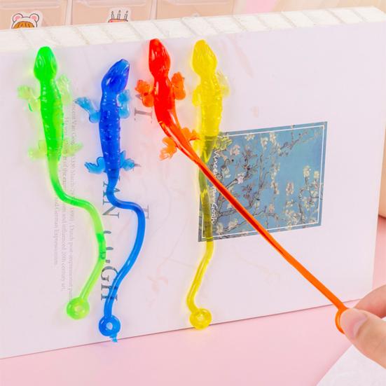 10 шт. Липкая игрушка-геккон, Снятие тревоги и стресса, Мини-геккон, Тянущийся, Детский, Взрослый, Мягкий, Разноцветный, Игрушка-геккон, Сувениры для вечеринки, Наполнители для подарочных пакетов