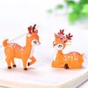 Plastic Cartoon Sika Deer Figurine Delicate Animal Statue Mini Cartoon Sika Deer Ornament  Outdoor