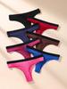 7Pcs Women Thongs Panties Low Waist Underwear Striped Girls Briefs Cotton G-String Breathable Sexy Ladies Panty Female Lingerie