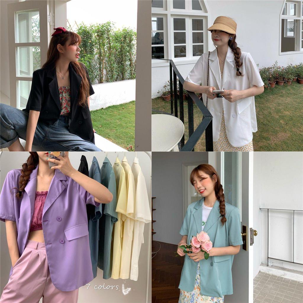 Chic Girl Korean High-quality Short-sleeve Suit Jacket Soft And Exquisite Fabric