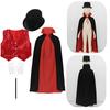 Kids Costume Outfit Waistcoat Cape Hat Magic Wand Gloves Sets Magician Role Play Choir Dance Costumes