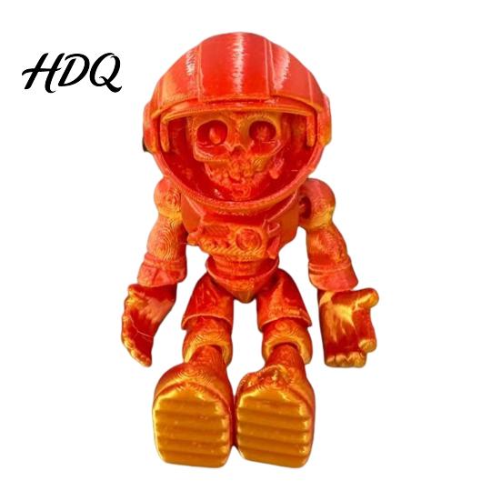 Градиентная Цветная Арт 3D Печатная Фигурка Череп Астронавт Скелет Астронавт Арт Объемный Шлем Статуя Хэллоуин Подвижные Суставы