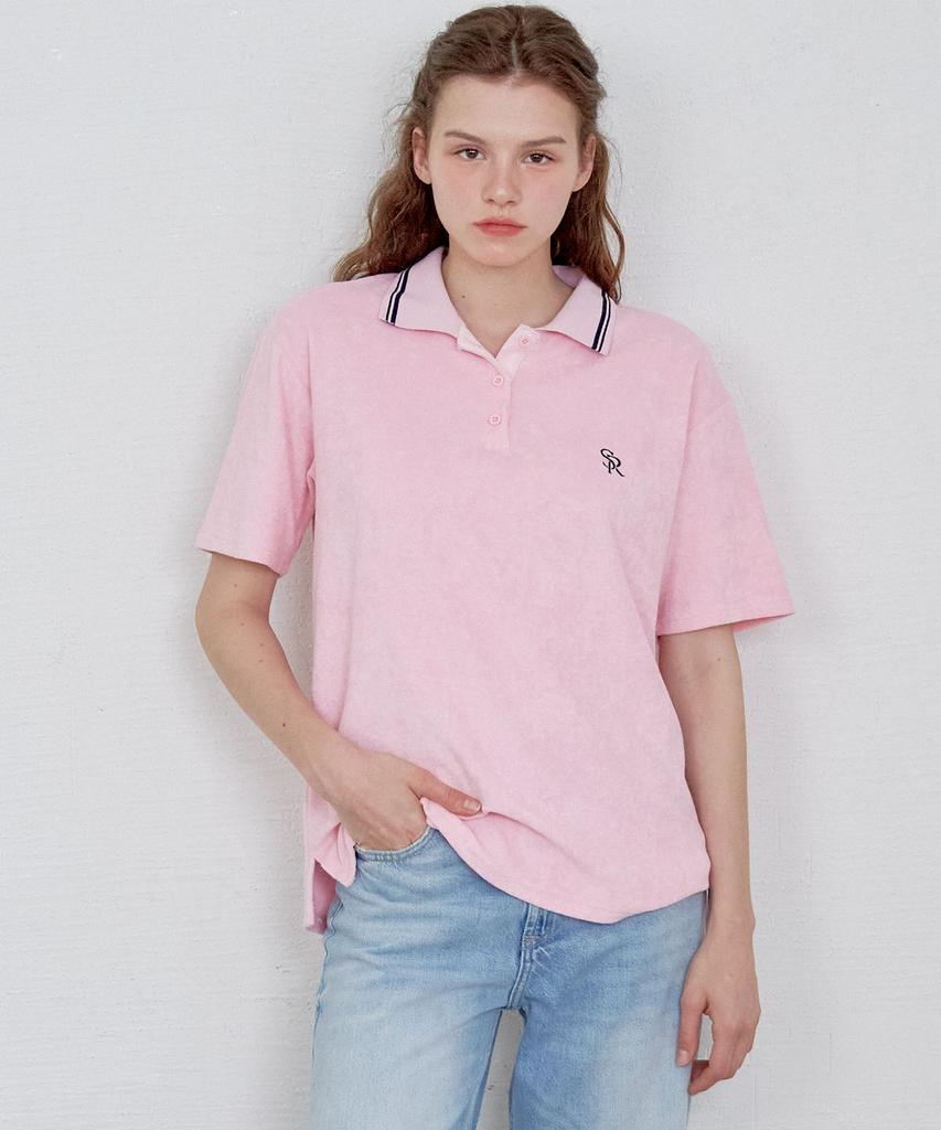 SO IR Terry Collar T-Shirt - Pink