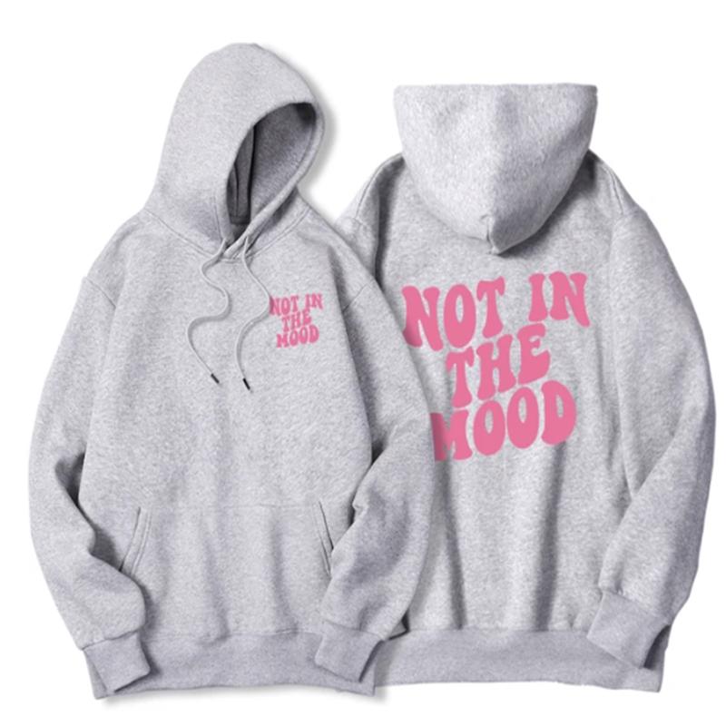 Толстовка с капюшоном Not In The Mood Printed для мужчин Harajuku Fashion Quality Hoody Fleece Casual Soft Sweatshirt Autumn Oversize Sportswears