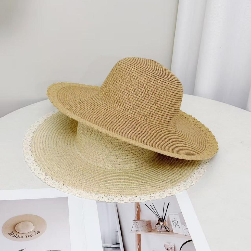 Popular big-brimmed sun hat women's seaside vacation straw sun hat spring and summer large-capacity commuter straw bag