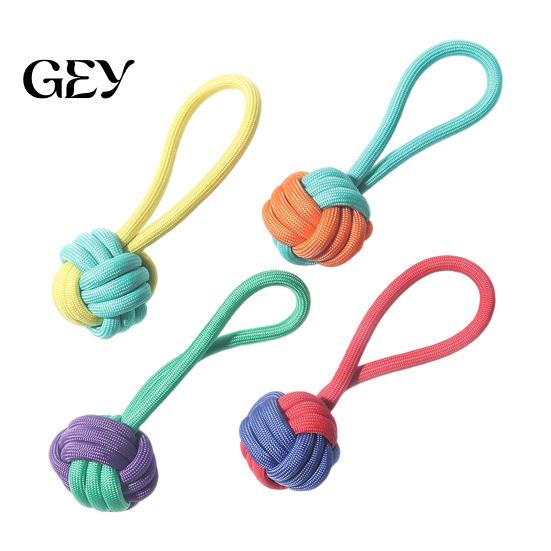 Outdoor Training Gear for Dogs Woven Braided Rope Dog Toy, Durable Cotton Knotted Chew Aggressive Tough Polyester Ropes Interactive Tug-of-War