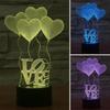 Новый 3D-акриловый USB-светильник «Любовное сердце», меняющий цвет, светодиодный ночник для Хэллоуина