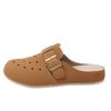 Women's Suede Clog Slippers with Buckle Breathable Boken Fashion Footwear Anti-Slip Soft Sole Outdoor Casual Mules