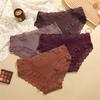 Women's Underwear Comfortable Briefs Sexy Breathable Lingerie Lace Trimmed Mid Waist Underpants Female Solid Threaded Cotton Triangle Panties