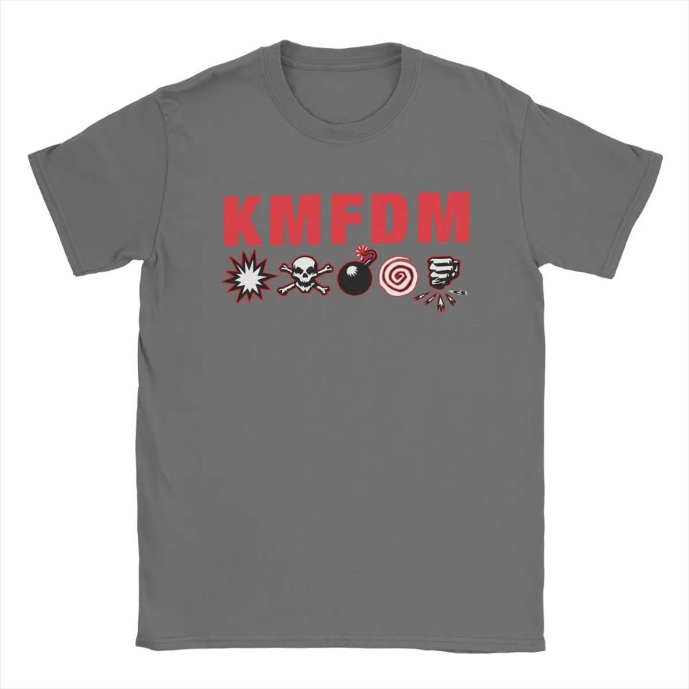 Футболки KMFDM для мужчин Чистая мода для мужской футболки Футболка с круглым вырезом Топы с коротким рукавом Лето