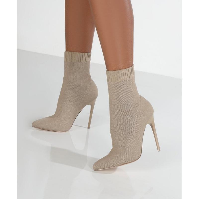 Женские короткие сапоги на тонком каблуке с острым носком, осенне-зимние пригородные ботинки на высоком каблуке, эластичные женские сапоги