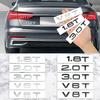 1.8T 2.0T 3.0T V6T V8T наклейки с шильдиком ABS на заднюю крышку багажника автомобиля, декоративная этикетка с указанием объема двигателя
