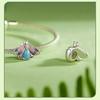 Bamoer 925 Sterling Silver Luminous Butterfly Beads Rainbow Enamel Insect Pendant Charms for Women Bracelet DIY Accessories