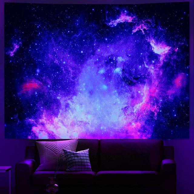 Гобелен Trippy Planet УФ-реактивный водопад Пейзаж Декор комнаты Эстетический психоделический настенный подвесной гриб Готический домашний декор