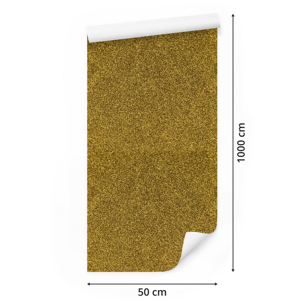 Gold and ochre glitter wallpaper for living room and bedroom 50x1000