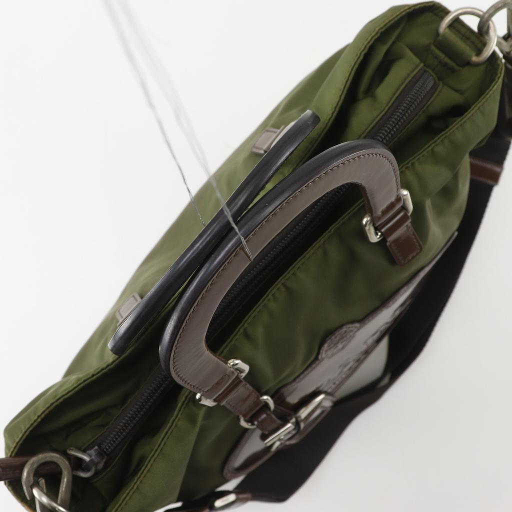 PRADA 2WAYShoulder Handbag BN1107 khaki Nylon Women Used