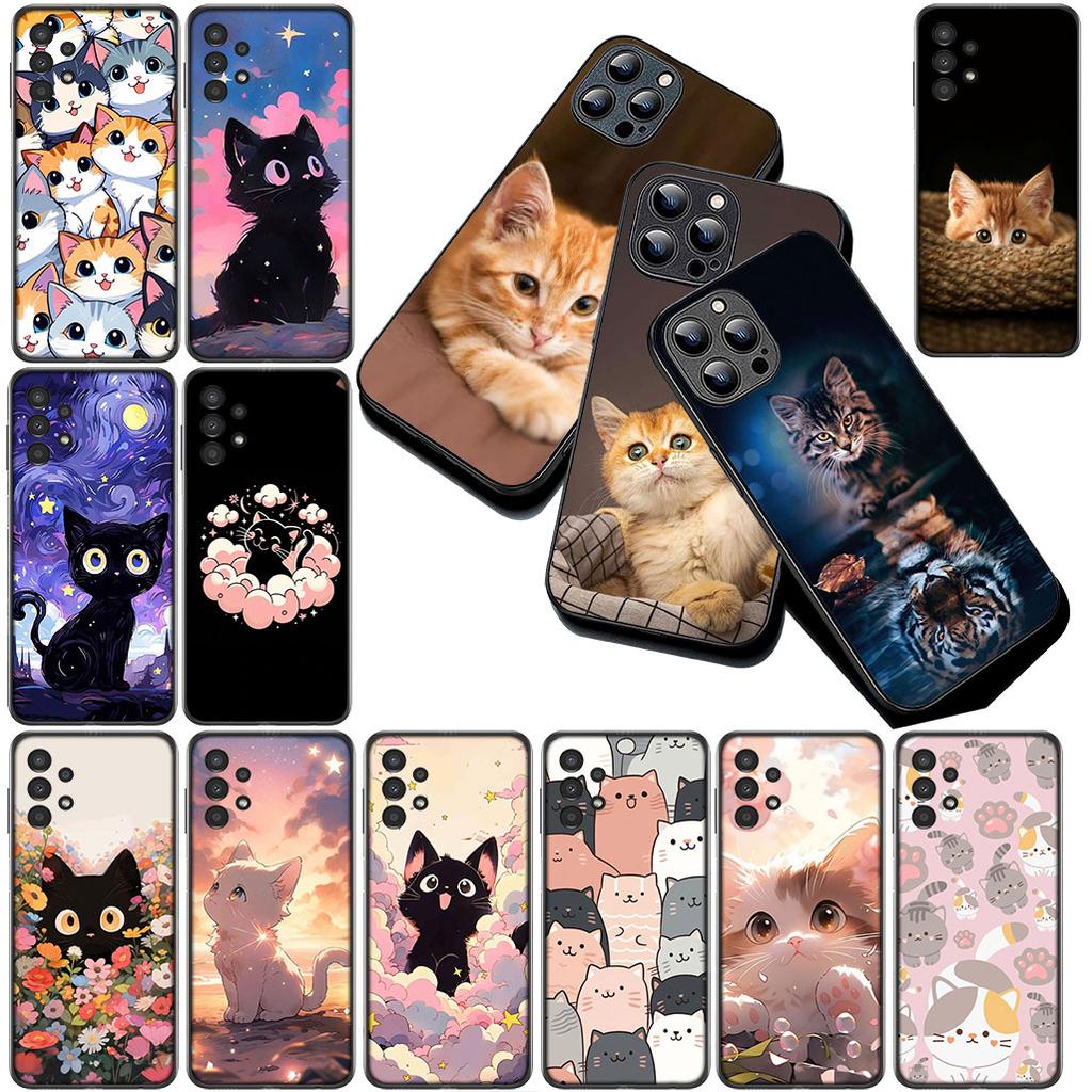 Чехол для Samsung Galaxy S10 S8 S9 Plus A33 A34 A31 70 A71 A72 Note 20 9 8 S10E Кейс Чехол для телефона Мультяшный Кот Мяу Котенок