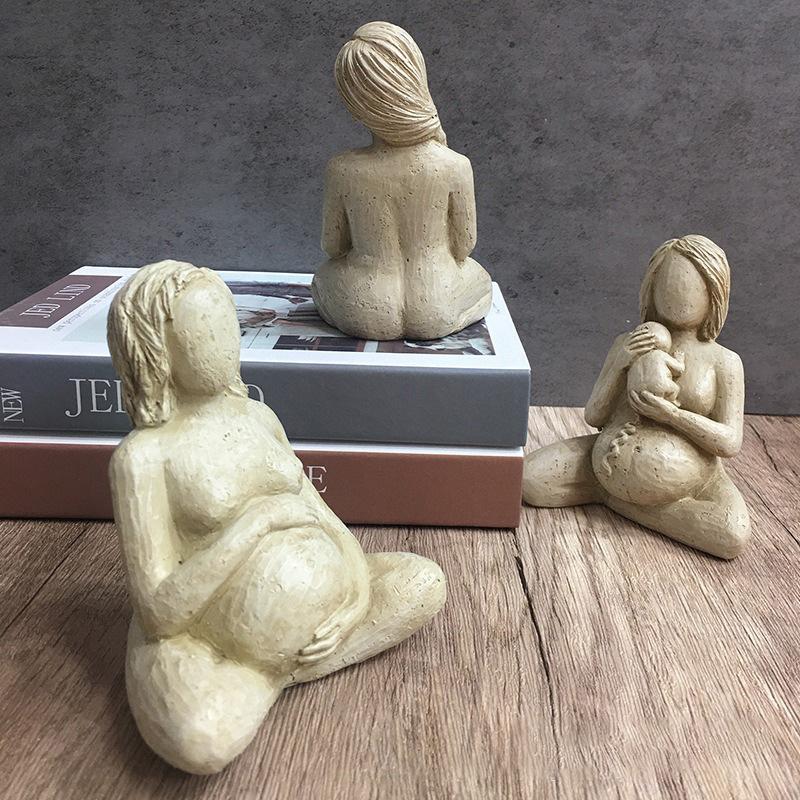 Статуя беременной, искусственная глина, декоративные фигурки, трилогия о беременности, женщина, скульптура из грязи для беременных, домашний декор, подарок для мамы