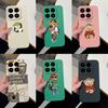 Для Xiaomi 17 14T 15 15T Pro Poco F7 F8 M7 M8 C71 C75 Милый Мультяшный Узор Коричневого Медведя Чехол для Телефона Мягкий Жидкий Силикон Защита Объектива Для Чехла Xiaomi