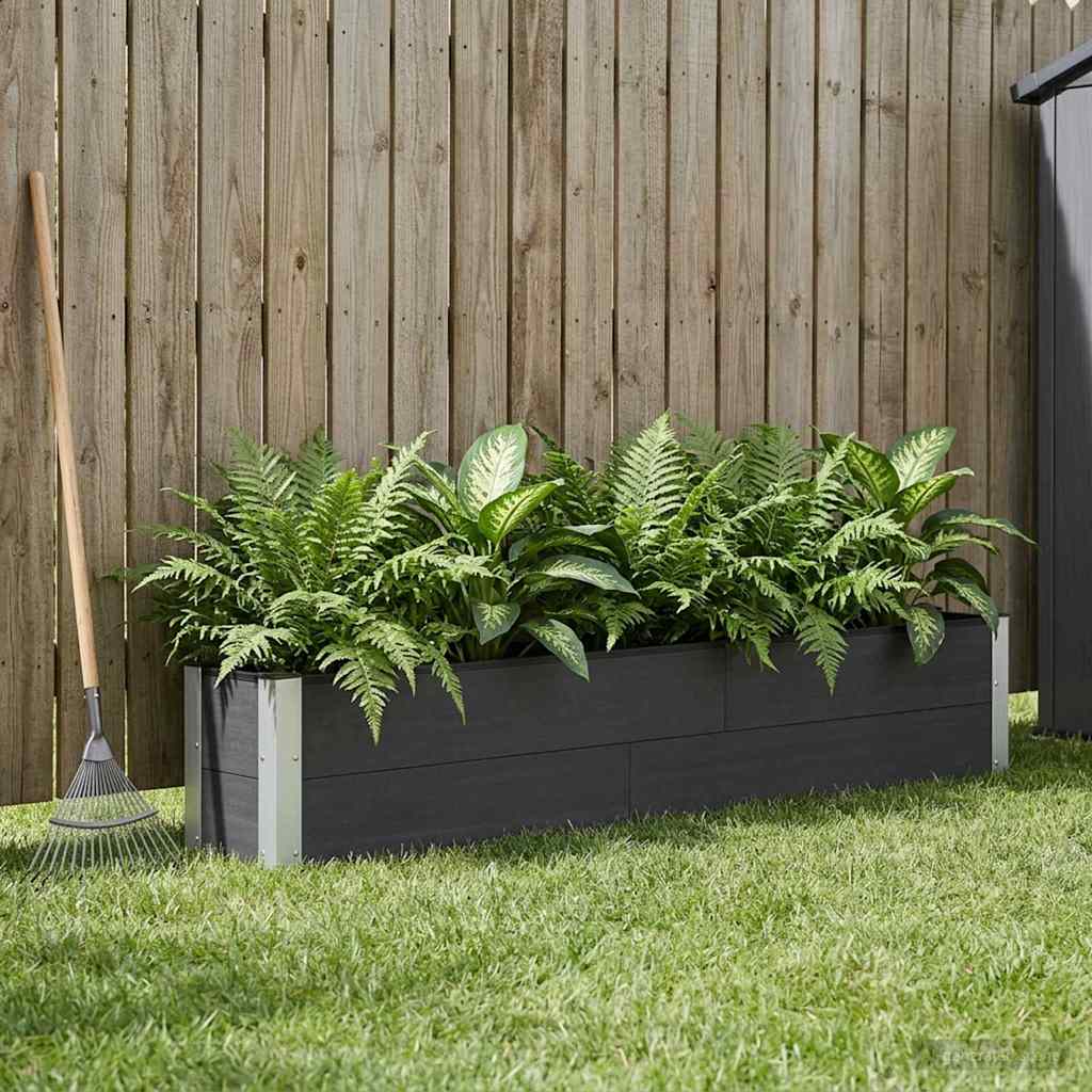 Raised Garden Bed Black 200 x 30 x 36 cm