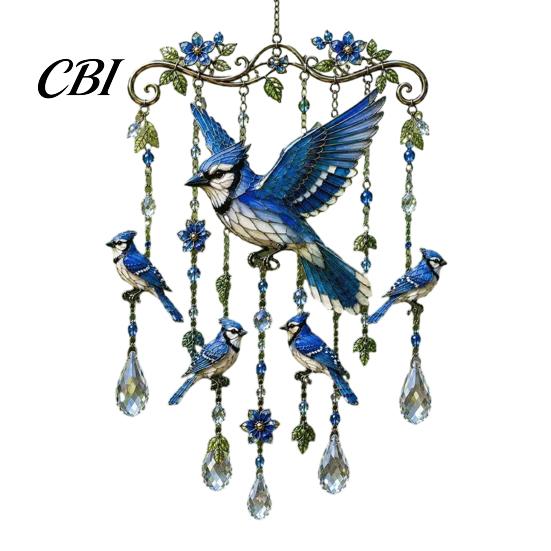 Window Hanging Wind Chime Outdoor Bird Chimes, Decorative Pendants, Acrylic Garden Ornament Hangings for Porch Patio Decorations Nature-inspired