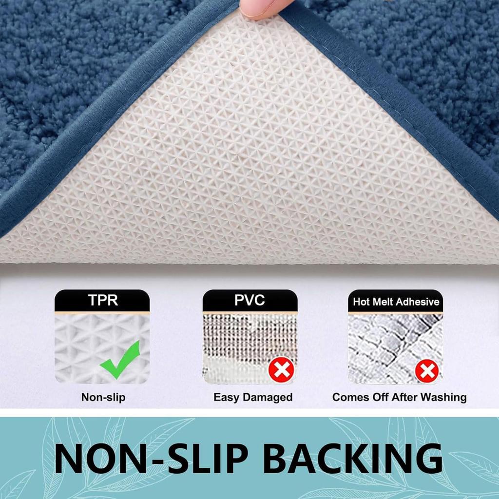 Kitinjoy Fur Bathroom Rugs Soft and Absorbent Microfiber Bath Rug Non-Slip Shaggy Shower Carpet Machine Wash Dry Bath Floor Mats