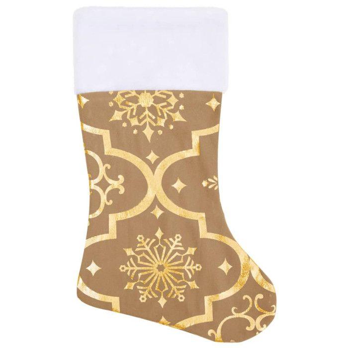 VidaXL Jupe de sapin de Noël de luxe avec chaussette Jaune 122cm Tissu
