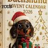 Акриловые подвесные украшения 2026 Адвент-календарь с таксами и 24 уникальными 2D-украшениями, Праздничные декоративные настольные украшения, Коробка-обратный отсчет к Рождеству