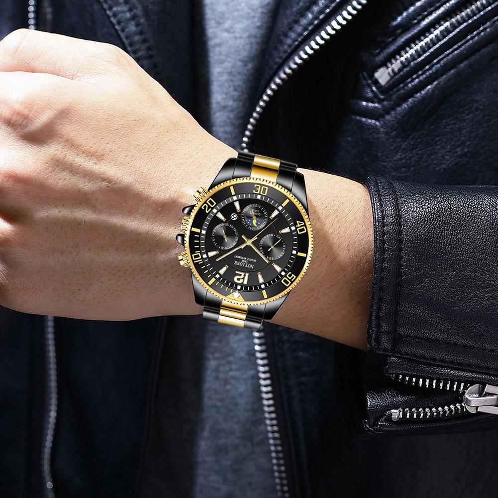 Men's Fashion watches Classic Quartz watch Fashion Business Sports Men's watch Stainless Steel watch Men's steel strap watch