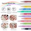 12 Pcs Nail Art Pens Set 3D Nail Polish Pen Quick Drying Nail Point Graffiti Dotting Pen Nail Art Markers Drawing Painting Pen