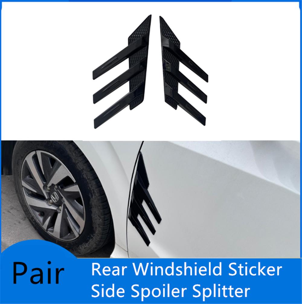 New 1 Pair Car Rear Windshield Decoration Stickers Side Spoiler Splitter Trim Black
