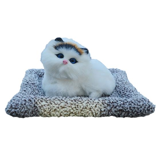 Имитация игрушки для кошек с бамбуковым угольным ковриком, удаление запаха, мяукающий плюшевый котенок, кукла-животное, украшение для домашнего офиса, рабочего стола, орнамент