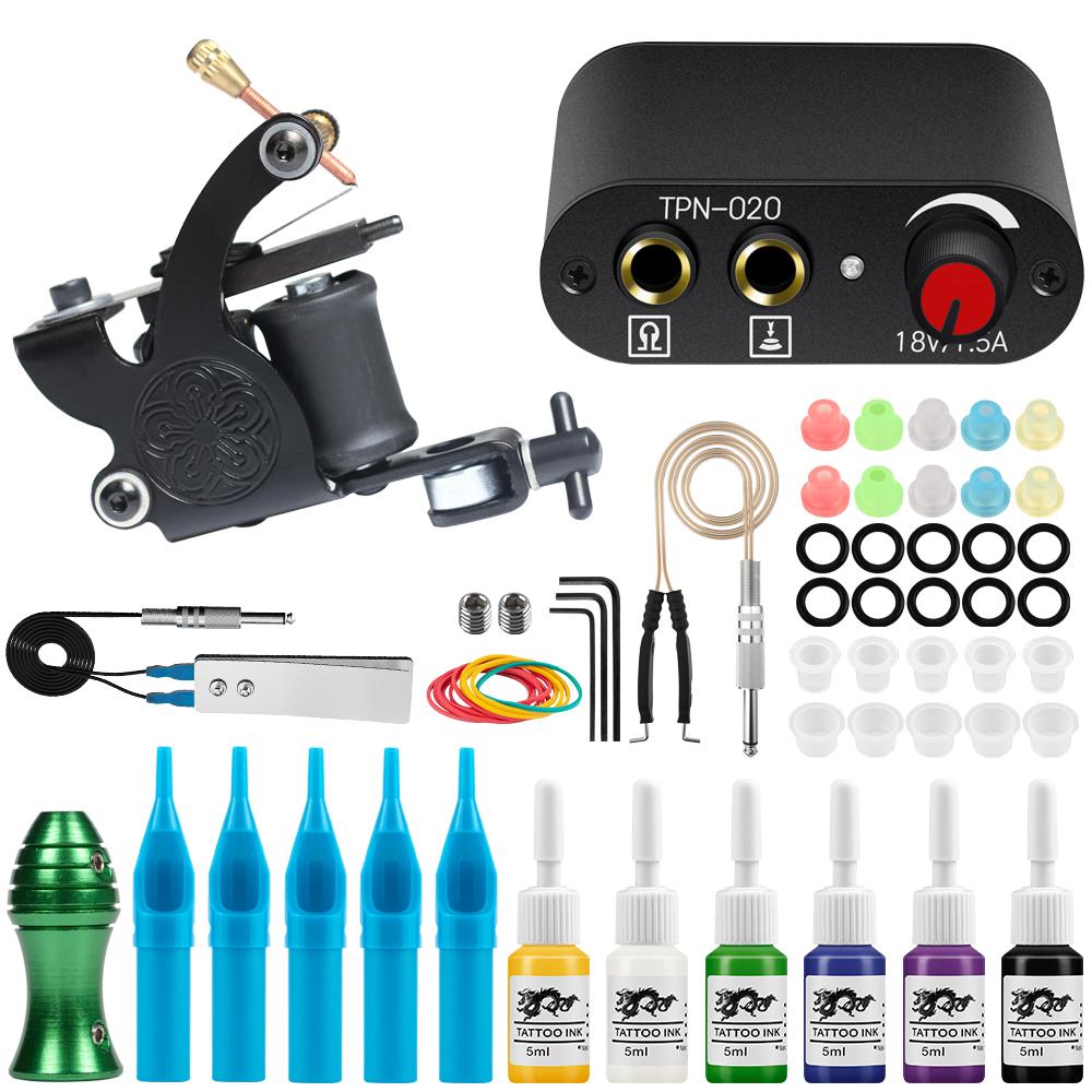 Набор тату-машинок PHOENIXY с источником питания для татуировки, чернилами для татуировки, полный комплект тату-машины, насадки для тату-игл и тату-инструменты для боди-арта