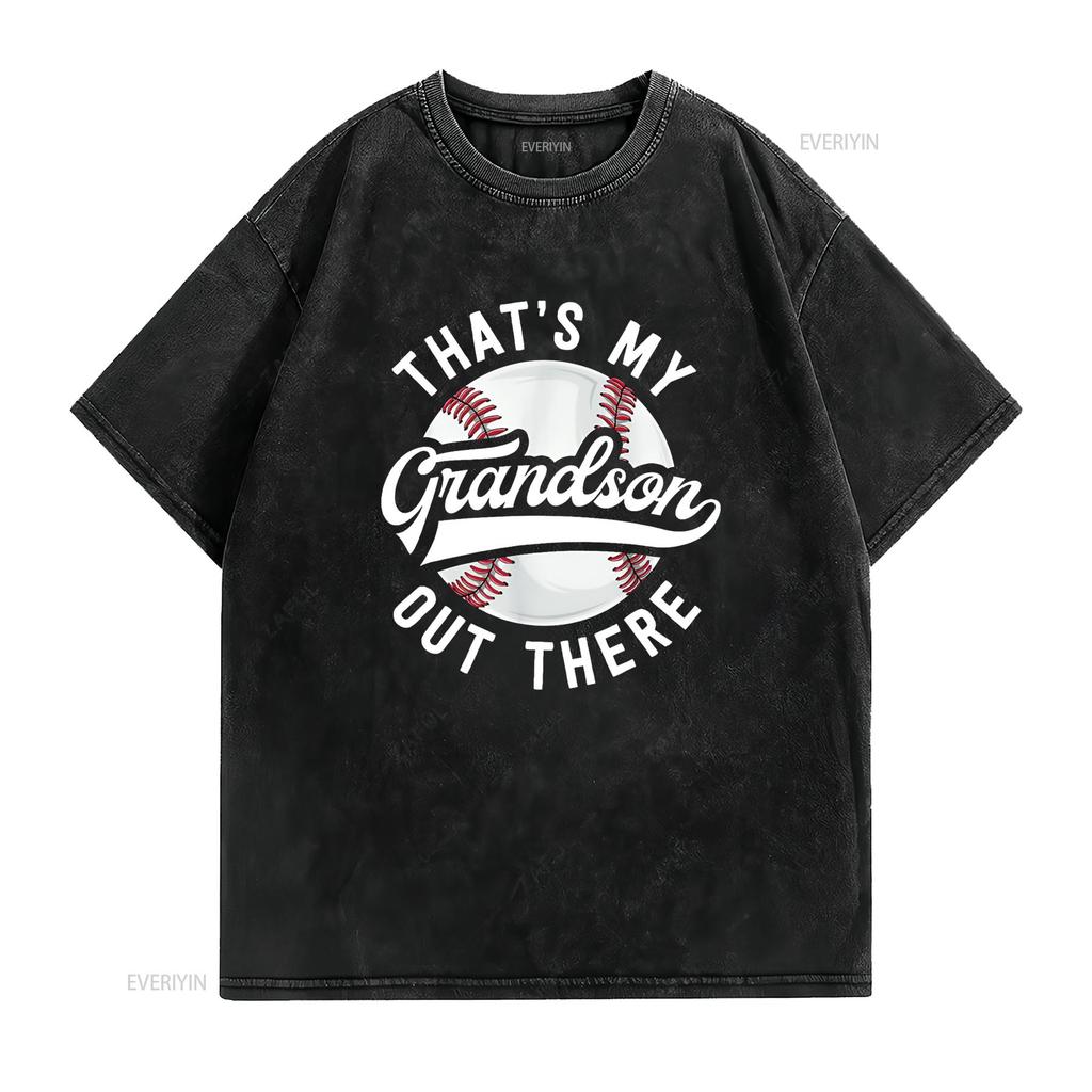 Baseball Grandpa T Shirt That s My Grandson Out There vintage Washed Soft Stylish fashion graphic Unisex Breathable Comfortable