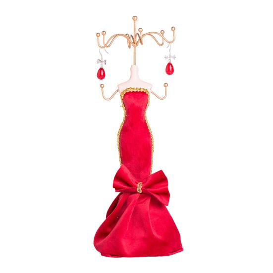 Mini Manikin Jewelry Stand Lady Mannequin Jewelry Organizer with 8 Hooks 2 Tier Necklace Bracelet Earring Ring Holder Display Stand