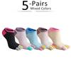 5 Pairs Toes socks No Show Pure Cotton Colorful Shallow Mouth Casual Soft Breathable,Deodorant,Invisible 5 Finger Harajuku Socks