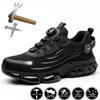 New Rotating Button Safety Shoes Men Anti-Smash Anti-Puncture Work Shoes Fashion Men Sport Shoes Security Protective Boots Men