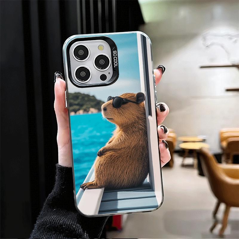 Животное Капибара Милый Мягкий Чехол для Телефона для iPhone 15 16 17 Pro Max 17Air 16E 14 Plus 13 12 Mini Ударопрочный Чехол Задняя Панель