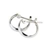 Hoop Earrings 3mm X 10mm Moon Earrings Moonshell Earrings Bullion Earrings Hoop [Jewelry Excellente] (Platinum 900)
