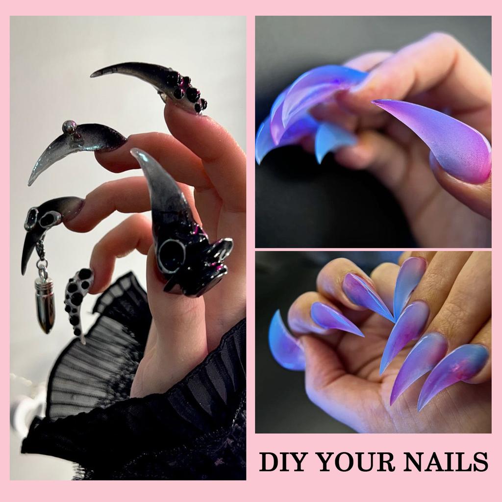 Кристальные формы для наращивания гелем Полное покрытие ABS-форма с градуированной шкалой Профессиональный инструмент для акрилового нейл-арта Высокая прозрачность