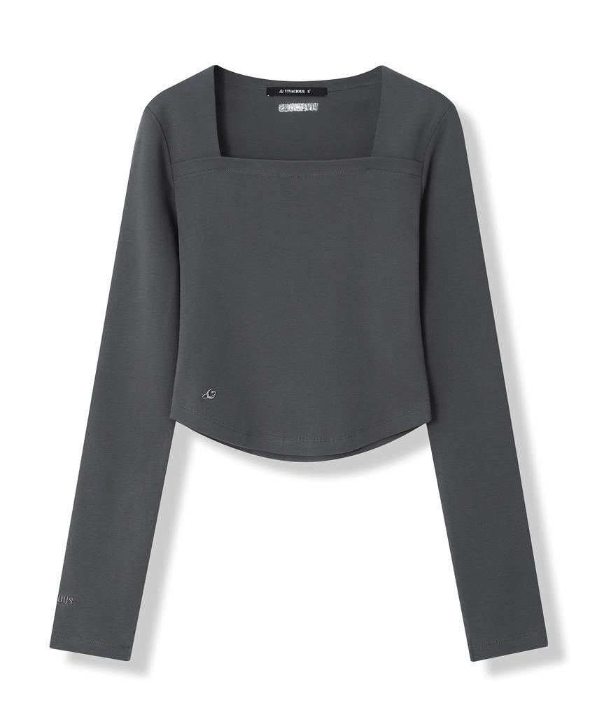 VIVACIOUS Renee Square Neck Slim Long Sleeve - 5Col