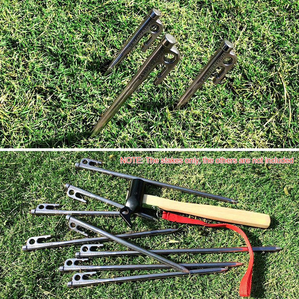 Сверхмощные стальные колышки для палатки с крючком и отверстием для навеса для походной палатки на открытом воздухе
