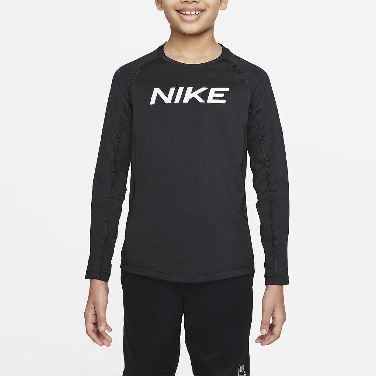 Nike Тренировочный топ с длинным рукавом Dri-Fit Детские топы Черный DM8529-010