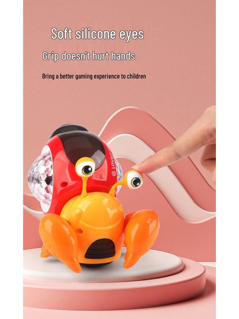 Electric Hermit Crab Toy - Obstacle Avoidance, Music & Light Projection for Kids