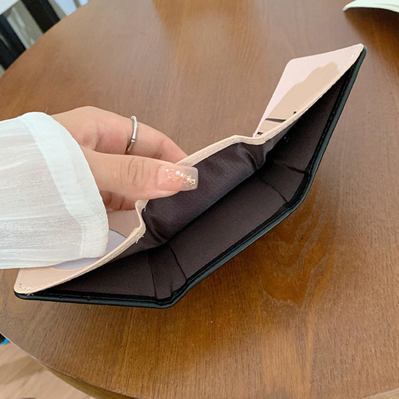 Женский милый модный короткий кошелек с эстетичным маленьким бантом, держатель для кредитных карт, кошелек для монет с окошком для удостоверения личности