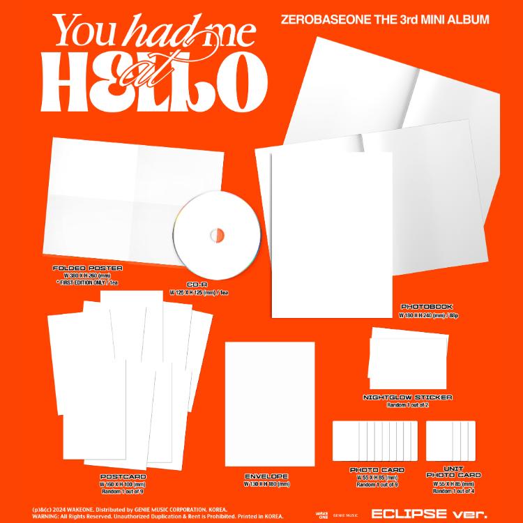 Выберите POB ZEROBASEONE 3-й МИНИ-АЛЬБОМ Вы встречали меня в HELLO