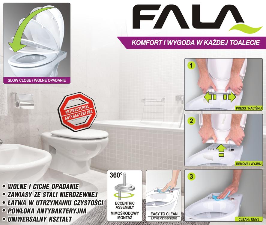 Fala Deska Wc Wolnoopadająca Wypinana Dp Biały