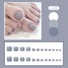 24Pcs Glossy Lake Blue Press On Toenails Full Coverage Artificial Acrylic Fake Toe Nails Removable Wearable Nail Art