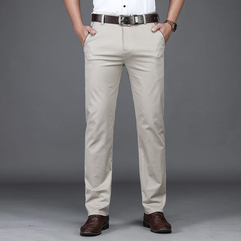 Весенние мужские повседневные деловые свободные прямые брюки большого размера